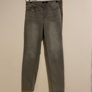 Nine West Mid Rise Skinny Ankle Leg Denim Jeans Size 6 Flat Front Gray